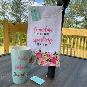 Claire’s Kitchen Towel and Coffee Mug. Mothers Day Gift Set.